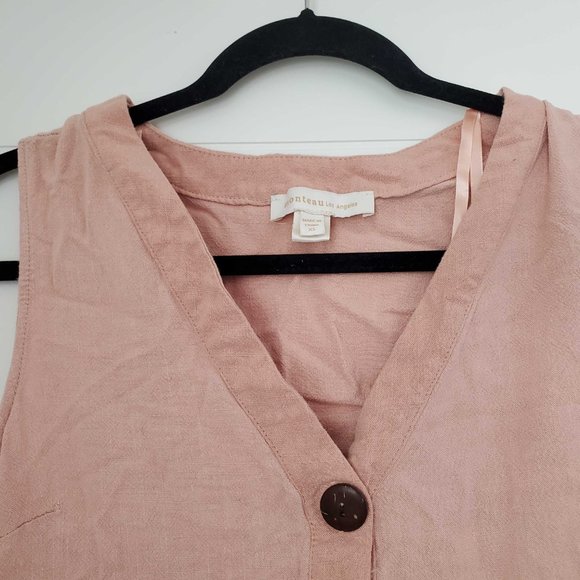 Pink Linen Dress Medium - Picture 3 of 4